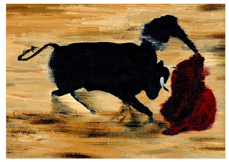 Bull Oil on Paper