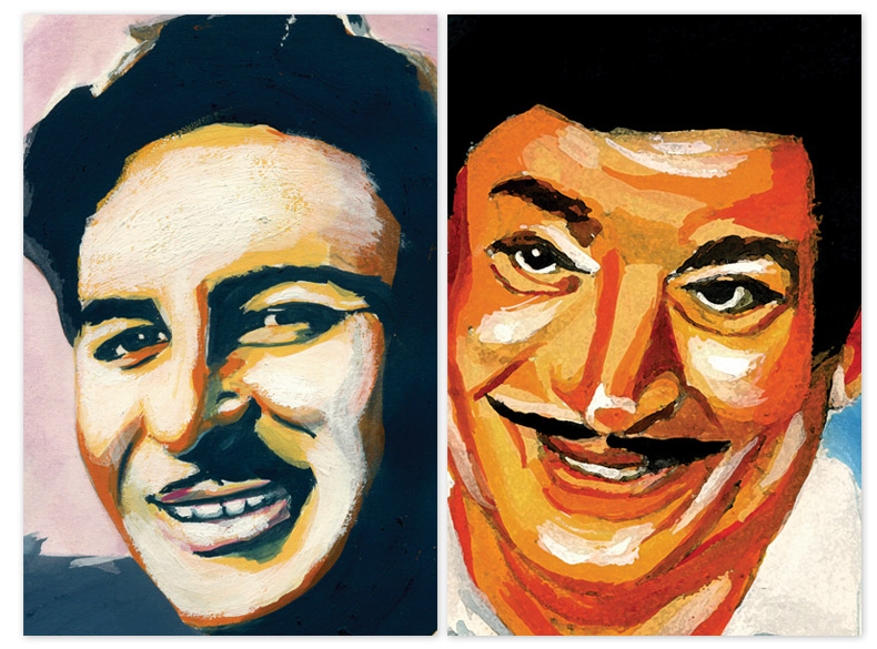 Indian Movie Legends Raj Kapoor, Rajkumar