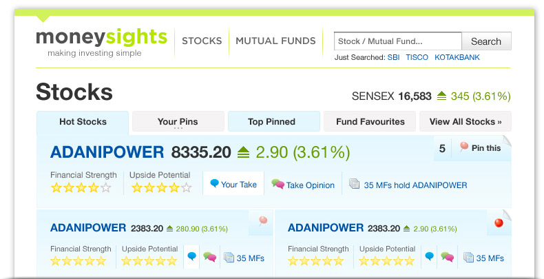 MoneySights Facebook App